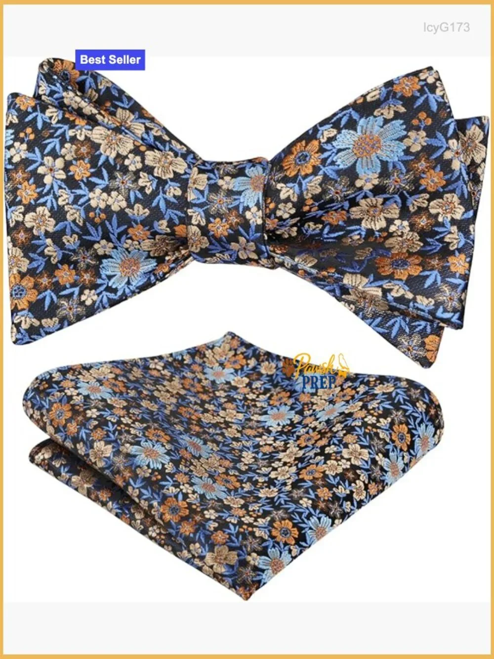 Premium Silk Bow Tie Set with Pocket Square for Wedding Formal Events